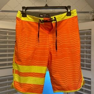 Hurley board shorts, boys size 16, side sip pocket, excellent condition